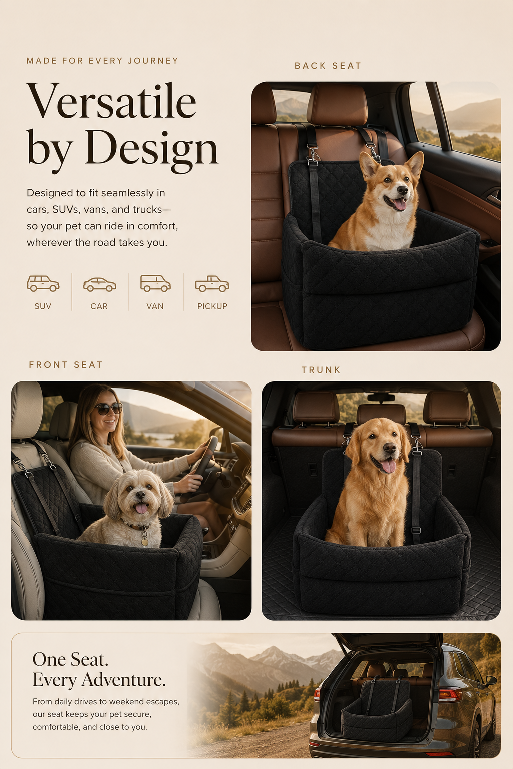 PawRide™ Memory Foam Travel Seat